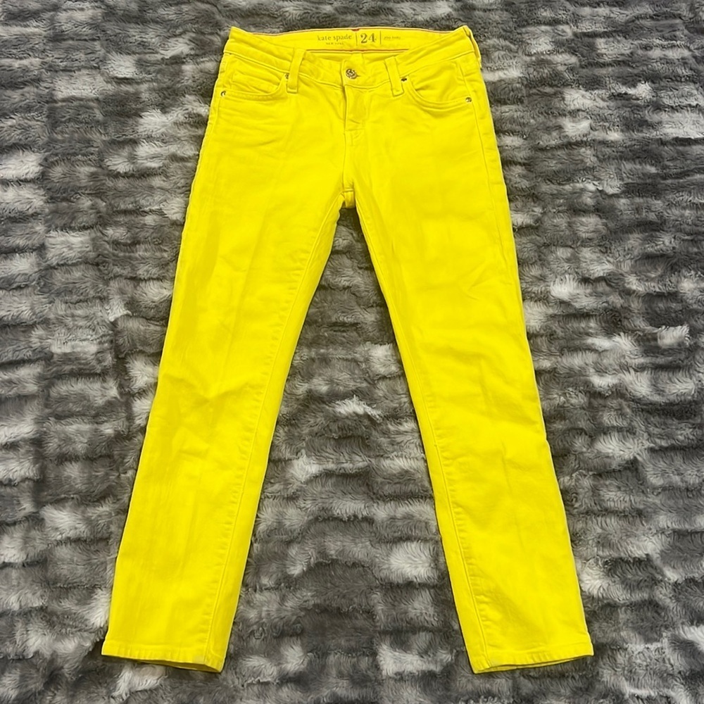 Kate Spade Play Hooks Yellow Crop Jeans